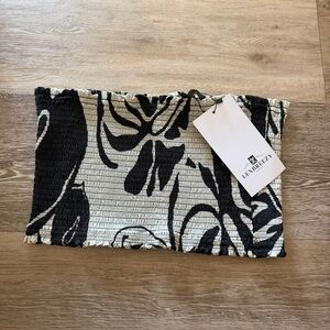 Lexbreezy Hawai’i Black and White Women's Smocked Bandeau